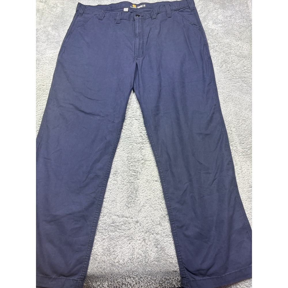 Carhartt  Pants Mens 44x32 Navy Blue Rugged Flex Relaxed Fit Canvas ‎ 102291-412